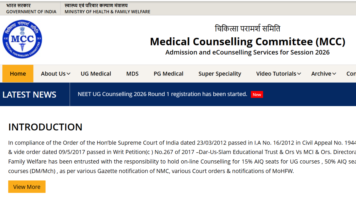 NEET MDS 2026 Round 2 counselling begins: Check registration dates, seat matrix and direct link - India Today