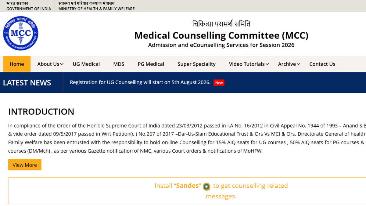 MCC NEET UG Counselling 2026: Round 1 registration opens today at mcc.nic.in, steps to apply here - India Today