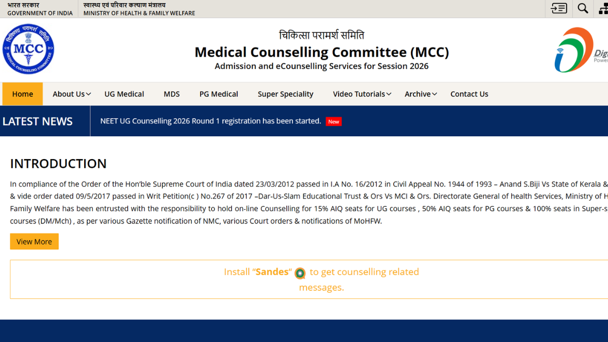MCC NEET UG Seat Allotment Result 2026 Round 2 to be released today at mcc.nic.in, check how to download - India Today