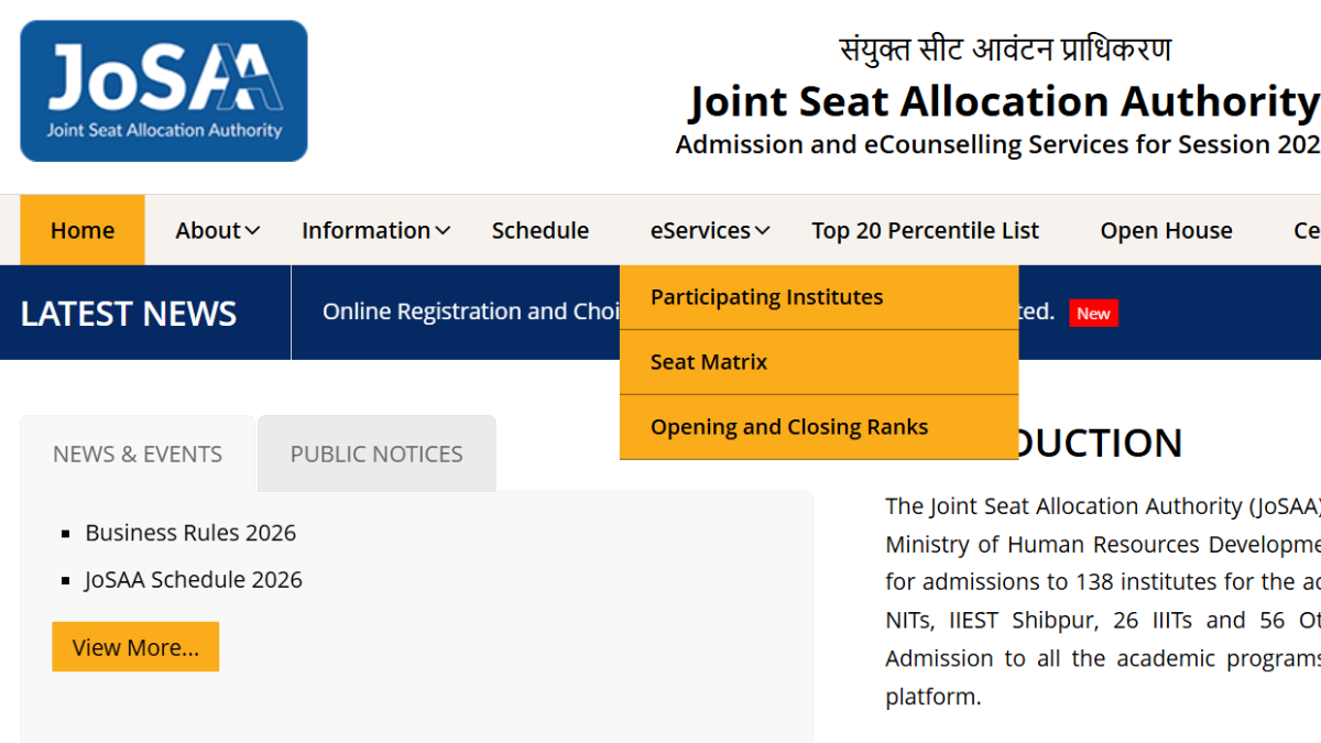 JoSAA releases first mock seat allocation for 2026 counselling process - India Today